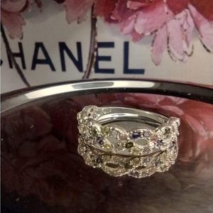 Multicolored stones 9.25 silver size 8 ring